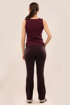 Wine Flared Legging