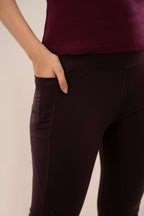 Wine Flared Legging