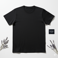 Supima Cotton Black Round Neck
